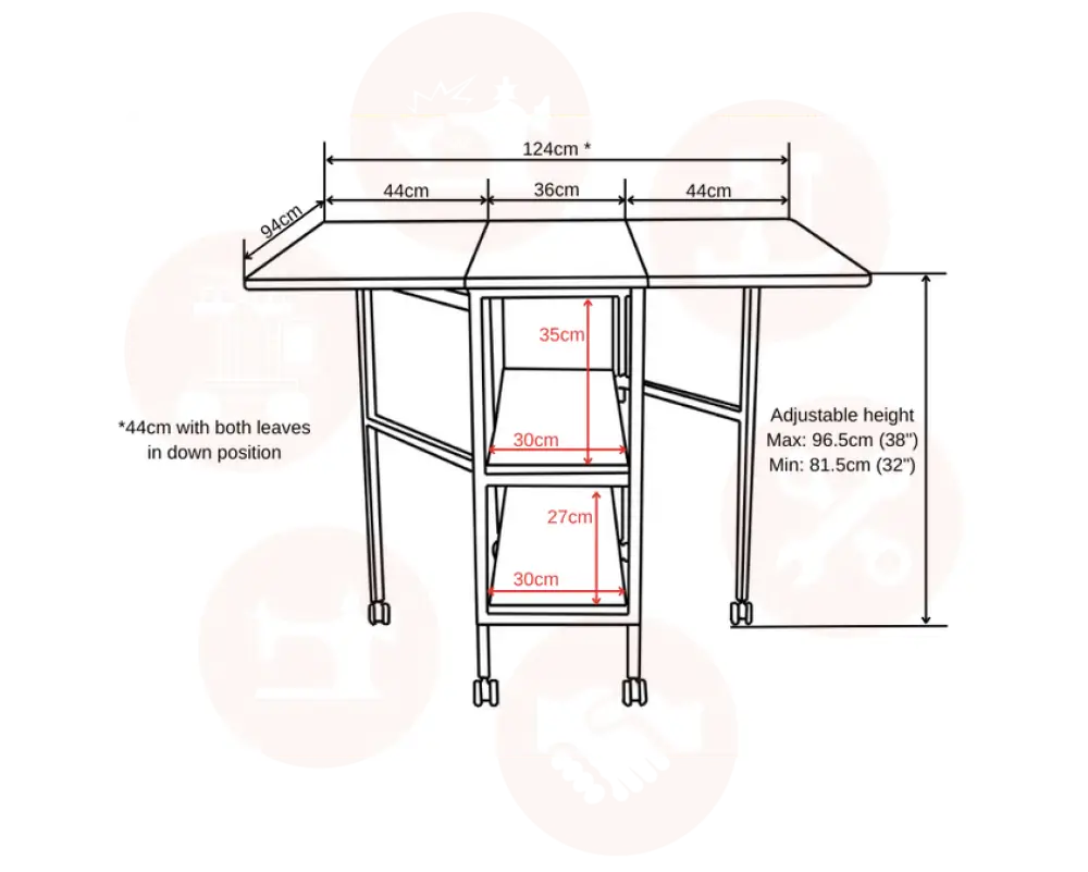 Compact Hi-Lo Adjustable Craft Table White UNITED KINGDOM