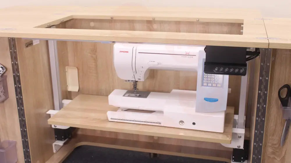 Deluxe Electric Sewing Cabinet with Extendable Work Surface & Programmable Lift