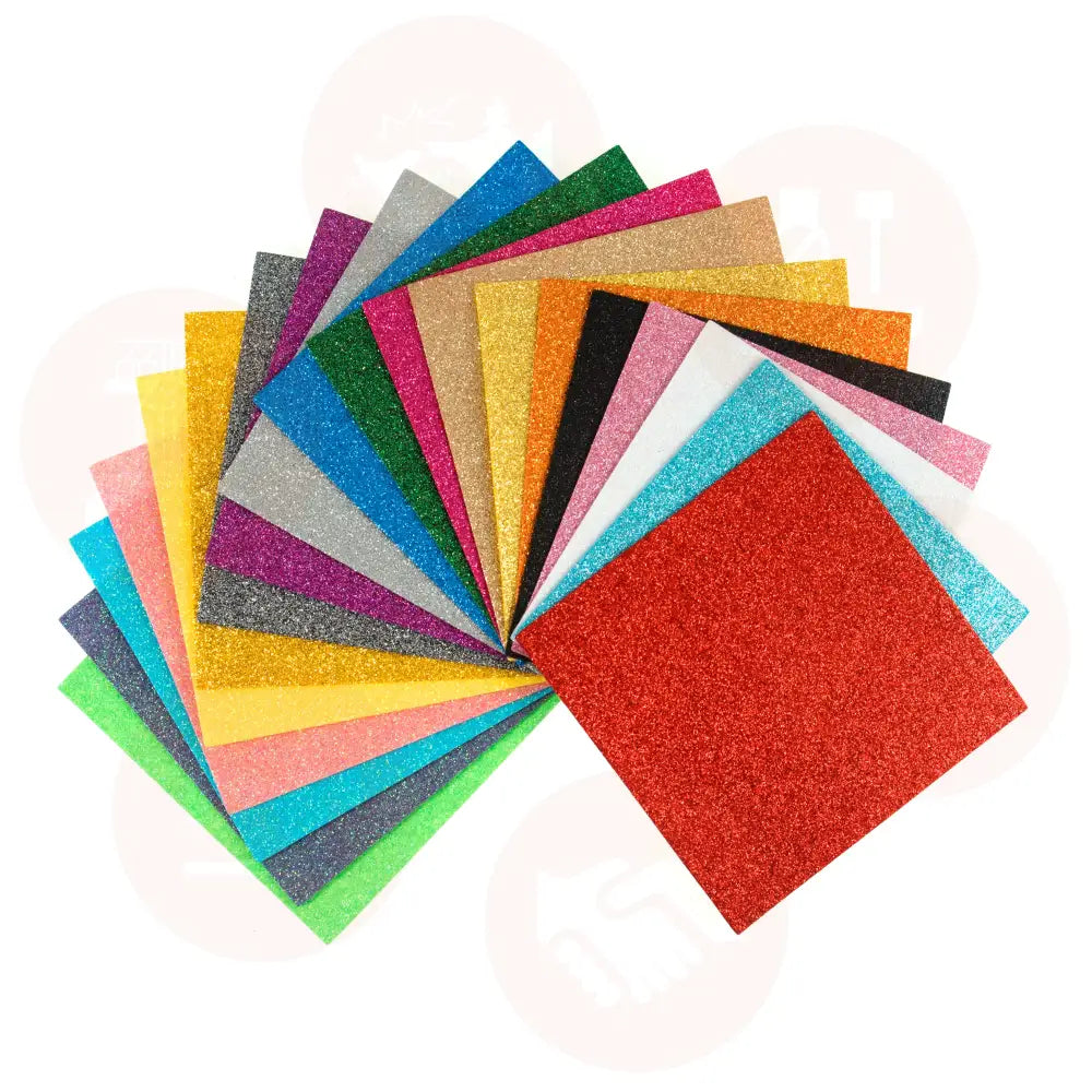 FPP18 Felt: Acrylic: 15 x 15cm: Glitter: Assorted Colours: 20 Pieces HABADASHERY