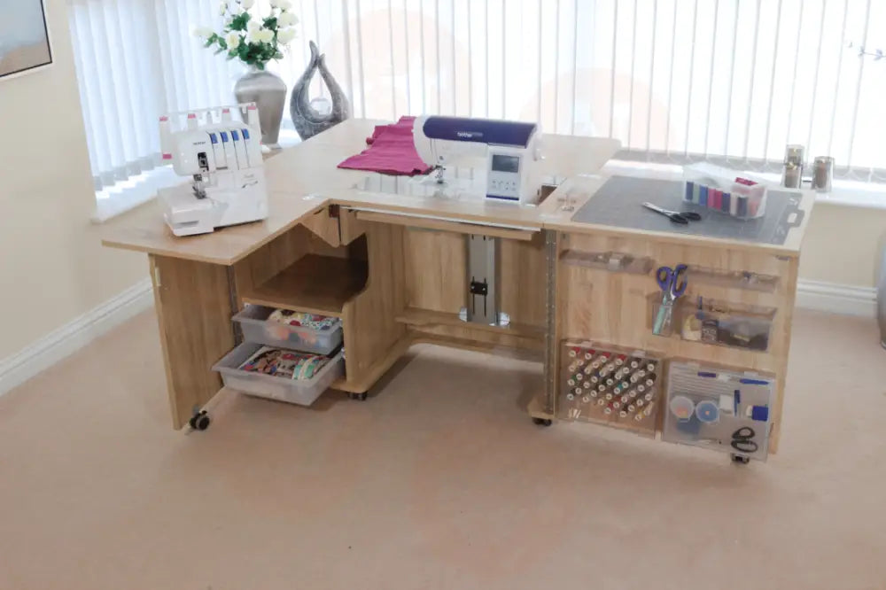 Horn Eclipse XL Sewing Cabinet with Maxi-Lifter Air-Lift Mechanism & Dual Machine Storage UNITED KINGDOM