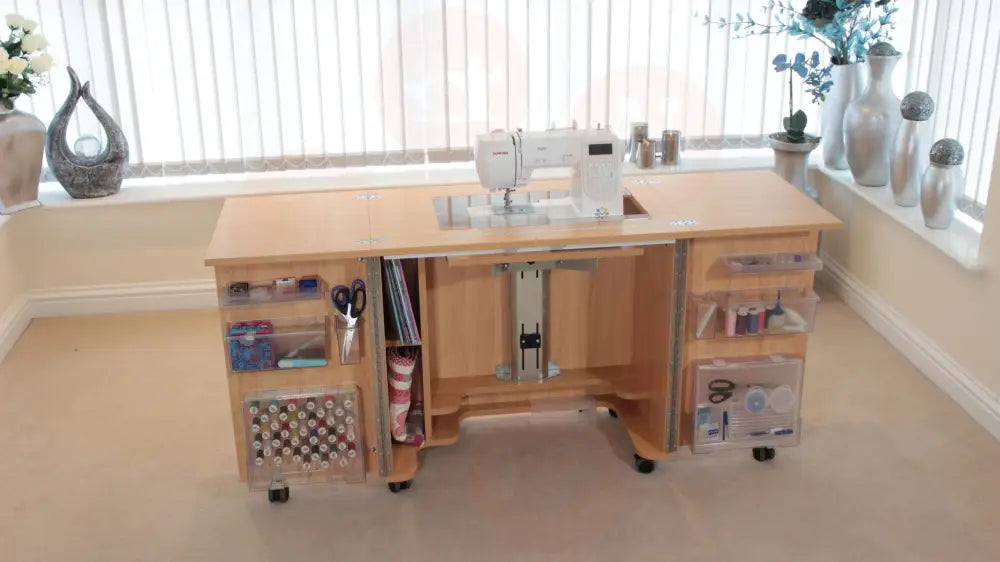 Horn GEMINI Sewing Cabinet with Long-Lifter Opening Air-Lift Mechanism & Door Storage Bins UNITED KINGDOM