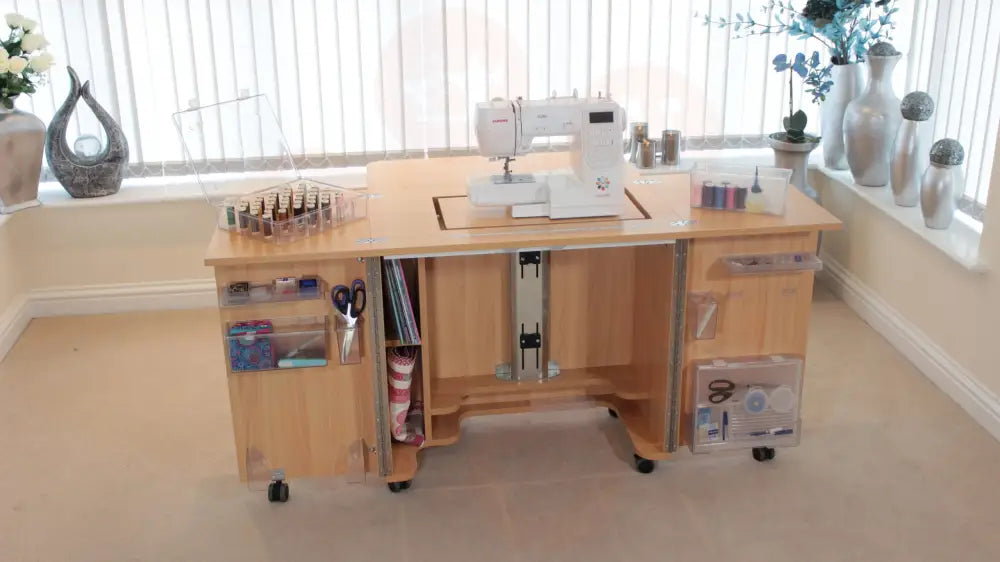 Horn GEMINI Sewing Cabinet with Long-Lifter Opening Air-Lift Mechanism & Door Storage Bins UNITED KINGDOM