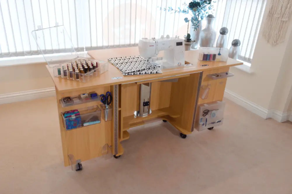 Horn GEMINI Sewing Cabinet with Long-Lifter Opening Air-Lift Mechanism & Door Storage Bins UNITED KINGDOM