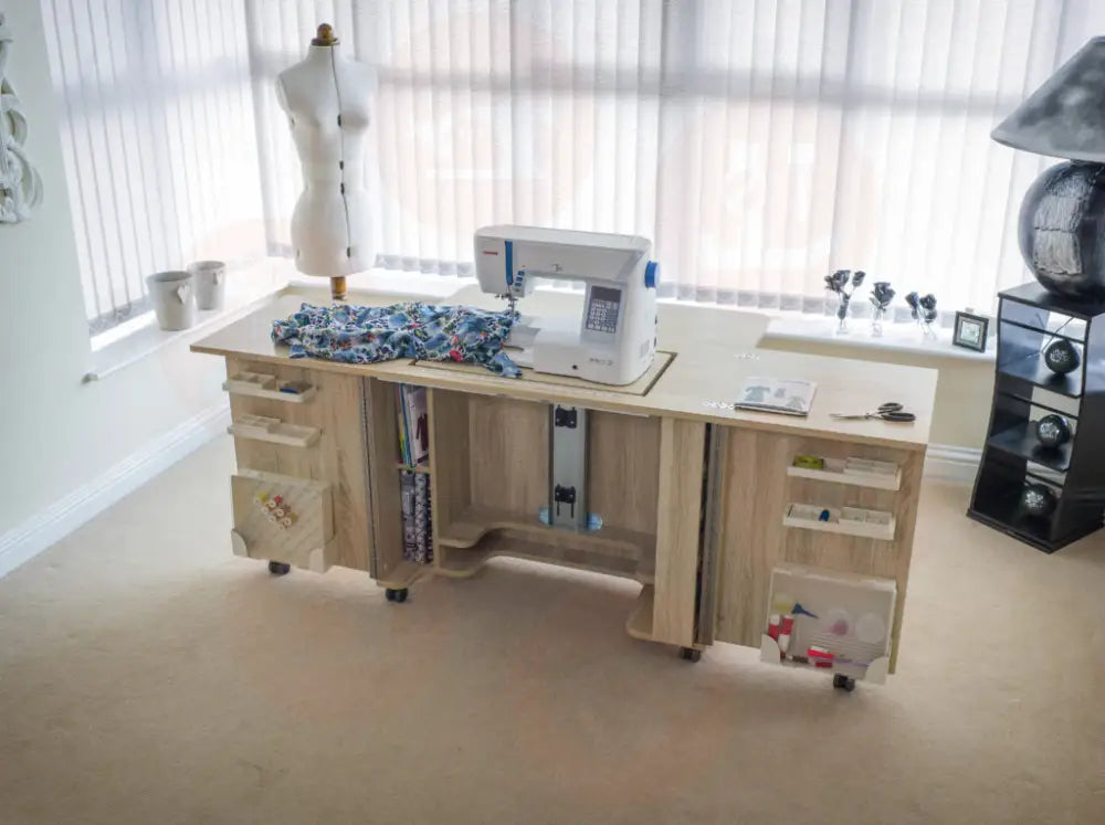 Horn Gemini XL Sewing Cabinet with Maxi-Lifter Air-Lift Mechanism & Slide-Out Storage UNITED KINGDOM