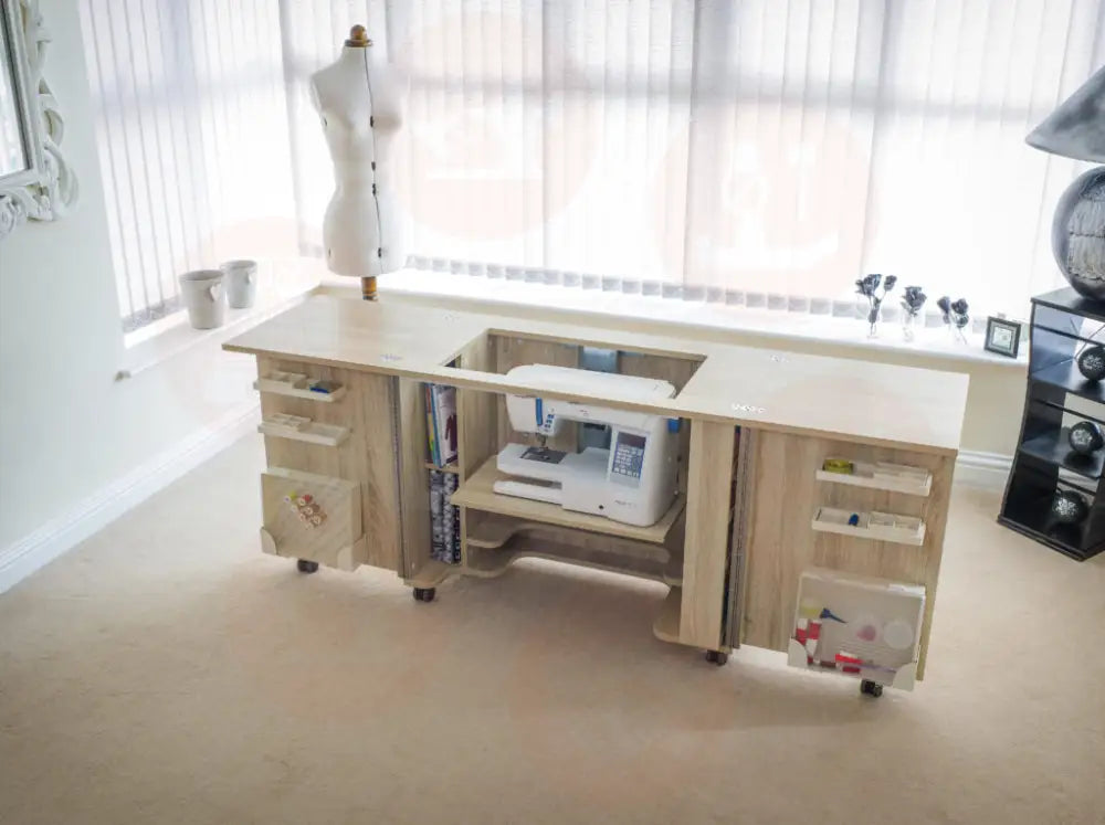 Horn Gemini XL Sewing Cabinet with Maxi-Lifter Air-Lift Mechanism & Slide-Out Storage UNITED KINGDOM