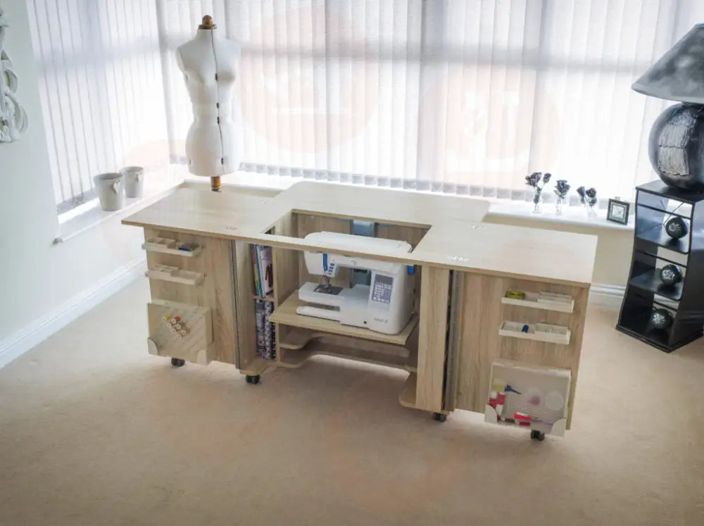 Horn Gemini XL Sewing Cabinet with Maxi-Lifter Air-Lift Mechanism & Slide-Out Storage UNITED KINGDOM