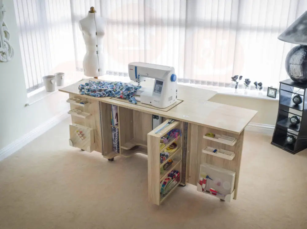 Horn Gemini XL Sewing Cabinet with Maxi-Lifter Air-Lift Mechanism & Slide-Out Storage UNITED KINGDOM