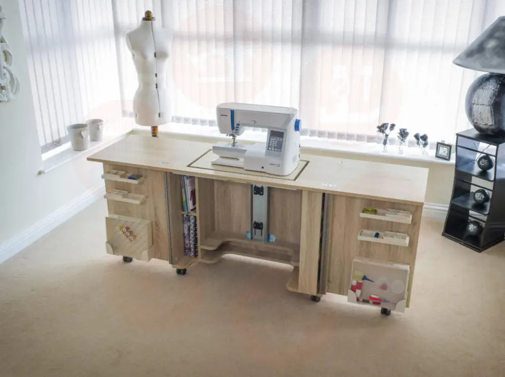 Horn Gemini XL Sewing Cabinet with Maxi-Lifter Air-Lift Mechanism & Slide-Out Storage UNITED KINGDOM