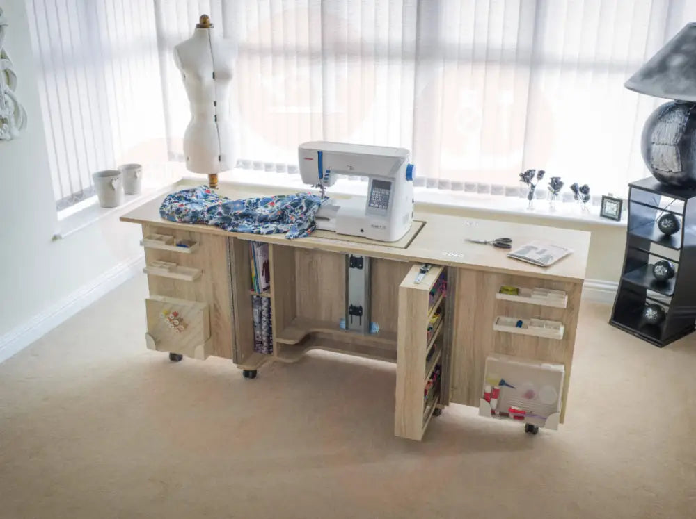 Horn Gemini XL Sewing Cabinet with Maxi-Lifter Air-Lift Mechanism & Slide-Out Storage UNITED KINGDOM