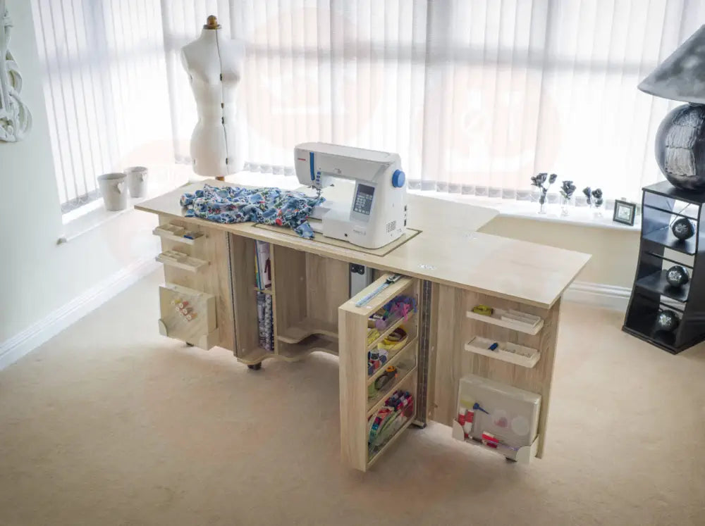 Horn Gemini XL Sewing Cabinet with Maxi-Lifter Air-Lift Mechanism & Slide-Out Storage UNITED KINGDOM