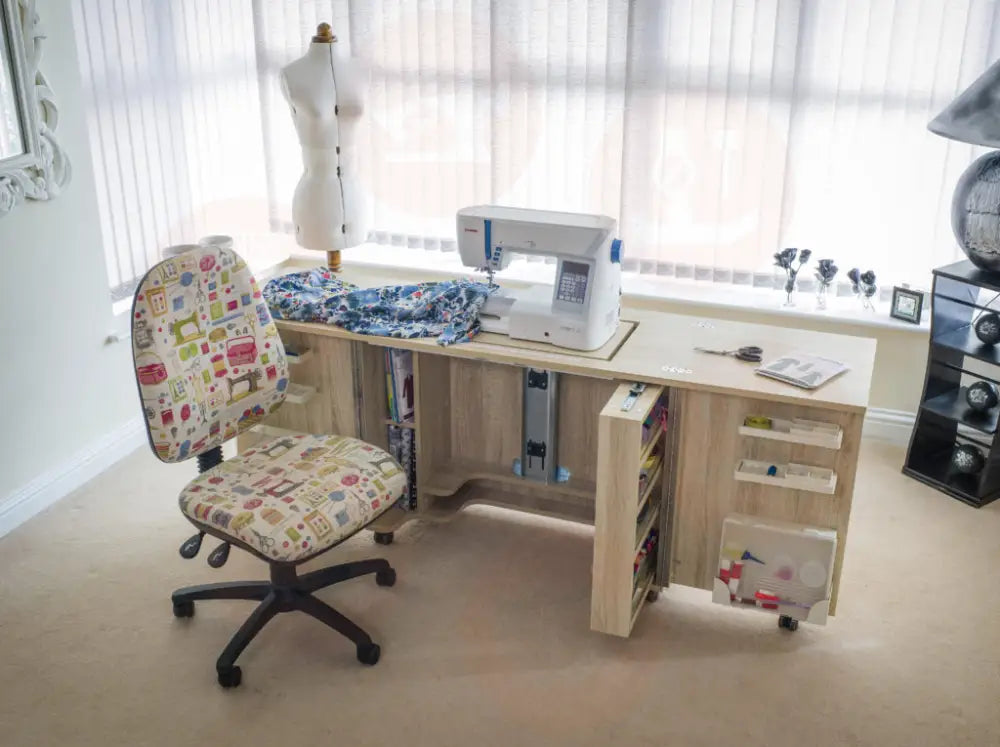 Horn Gemini XL Sewing Cabinet with Maxi-Lifter Air-Lift Mechanism & Slide-Out Storage UNITED KINGDOM