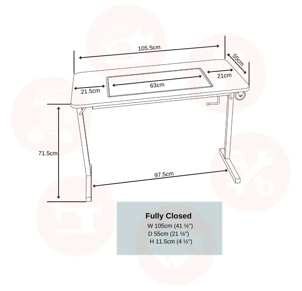 Horn Hide-Away MK2 Sewing Table White UNITED KINGDOM