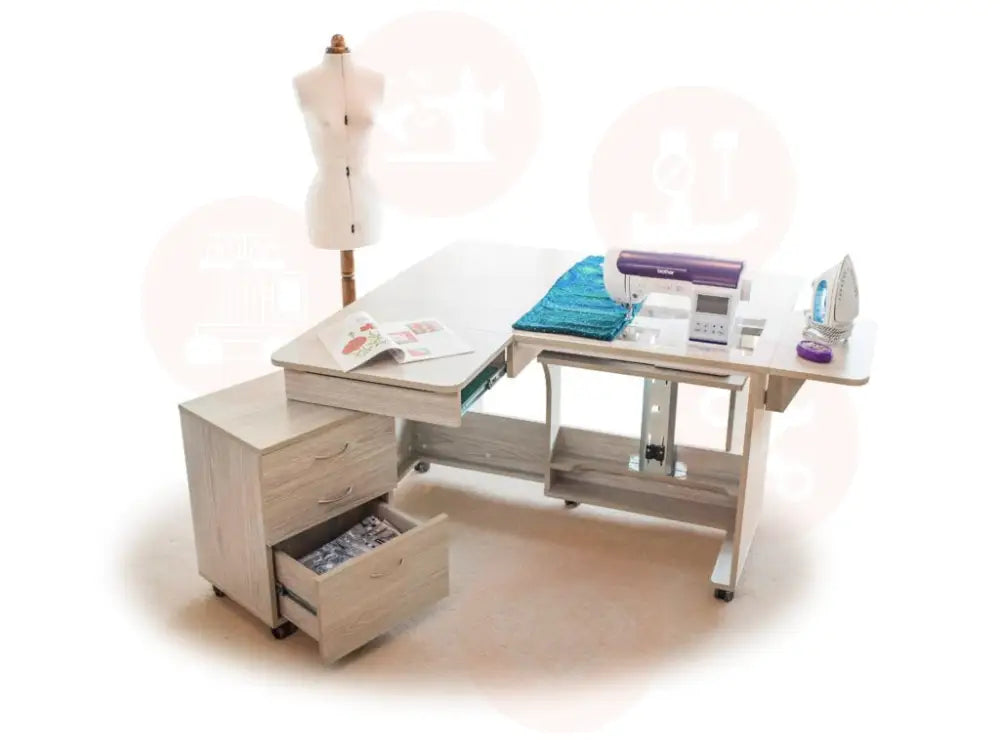 Horn Quilter’s Delight MK-2 Sewing Cabinet with Maxi-Lifter & Mobile Storage Drawers UNITED KINGDOM