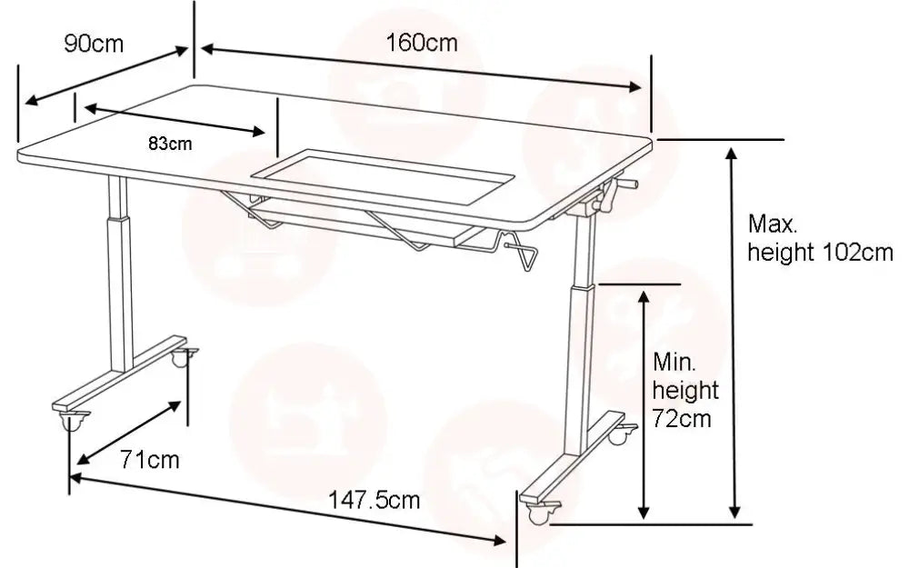 Sewer’s Vision Adjustable Sewing Table White UNITED KINGDOM