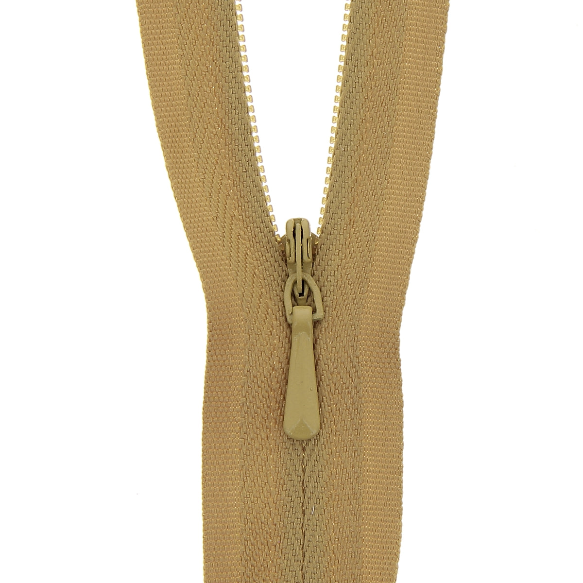 118025106 ZIP: CONCEALED ZIP CLOSED END: POLYESTER: 25CM / 10INS OLD GOLD