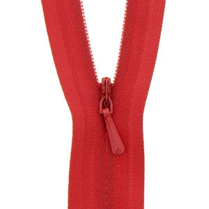 118025113 ZIP: CONCEALED ZIP CLOSED END: POLYESTER: 25CM / 10INS RED