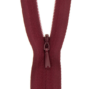 118025115 ZIP: CONCEALED ZIP CLOSED END: POLYESTER: 25CM / 10INS WINE
