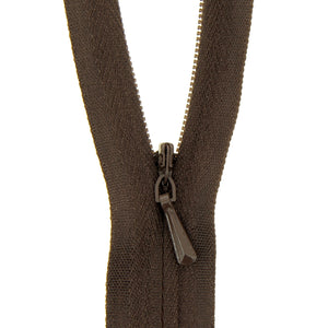 118025161 ZIP: CONCEALED ZIP CLOSED END: POLYESTER: 25CM / 10INS DARK BROWN