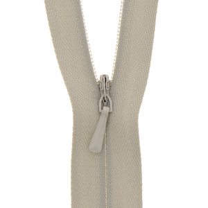118025167 ZIP: CONCEALED ZIP CLOSED END: POLYESTER: 25CM / 10INS LIGHT GREY