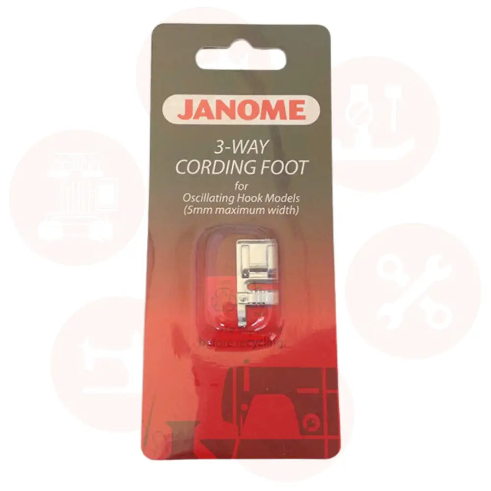 200126009 Janome 3-Way Cording Foot For Oscillating Hook Models (5Mm Max Width) Domestic Parts