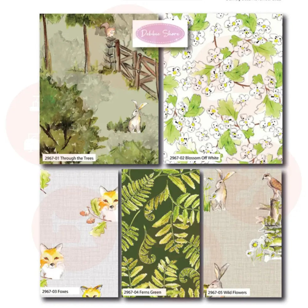 2966-00 A Country Walk By Debbie Shore – Organic Fat Quarters