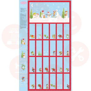 3258-11 Christmas Traditions By Debbie Shore Advent Panel 65Cm – Cotton Print Advent Calander