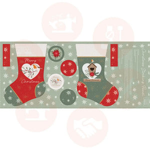 3266-11 Welcome Home Stocking Panel – Victoria Louise Christmas Organic Cotton Print Advent Calander