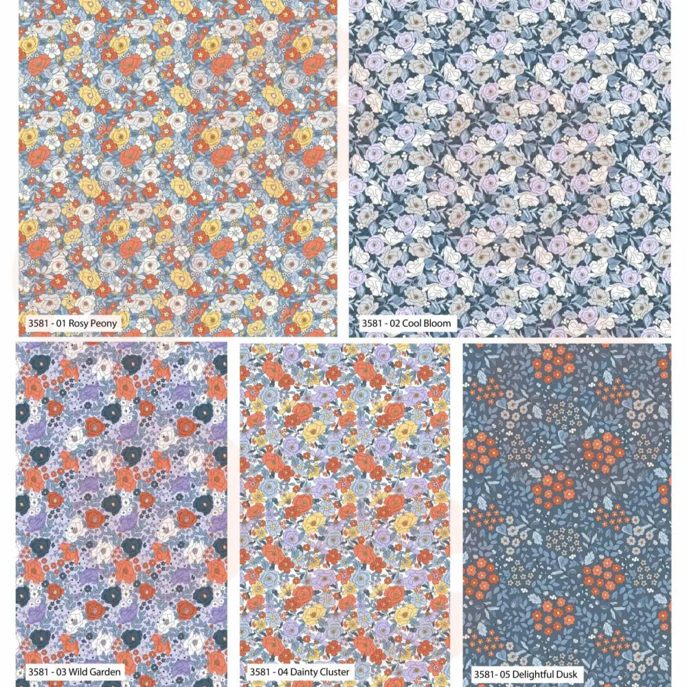 3581-00 Tiny Florals Cool – Cotton Fat Quarters Fabric