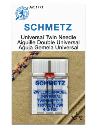 705ZWIB1CX4.0/100 SCHMETZ TWIN 4MM SIZE 100 PACK OF 1 CARDED