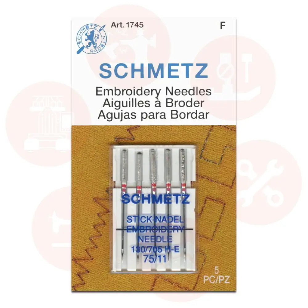 705Eb5Cx75 Schmetz Embroidery Size 75 Pack Of 5 Carded Domestic Parts