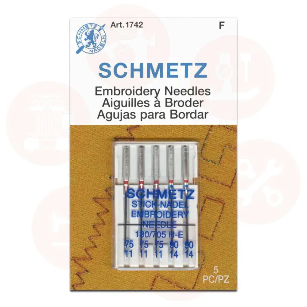 705Eb5Cx7590 Schmetz Embroidery Size 75-90 Pack Of 5 Carded Domestic Parts