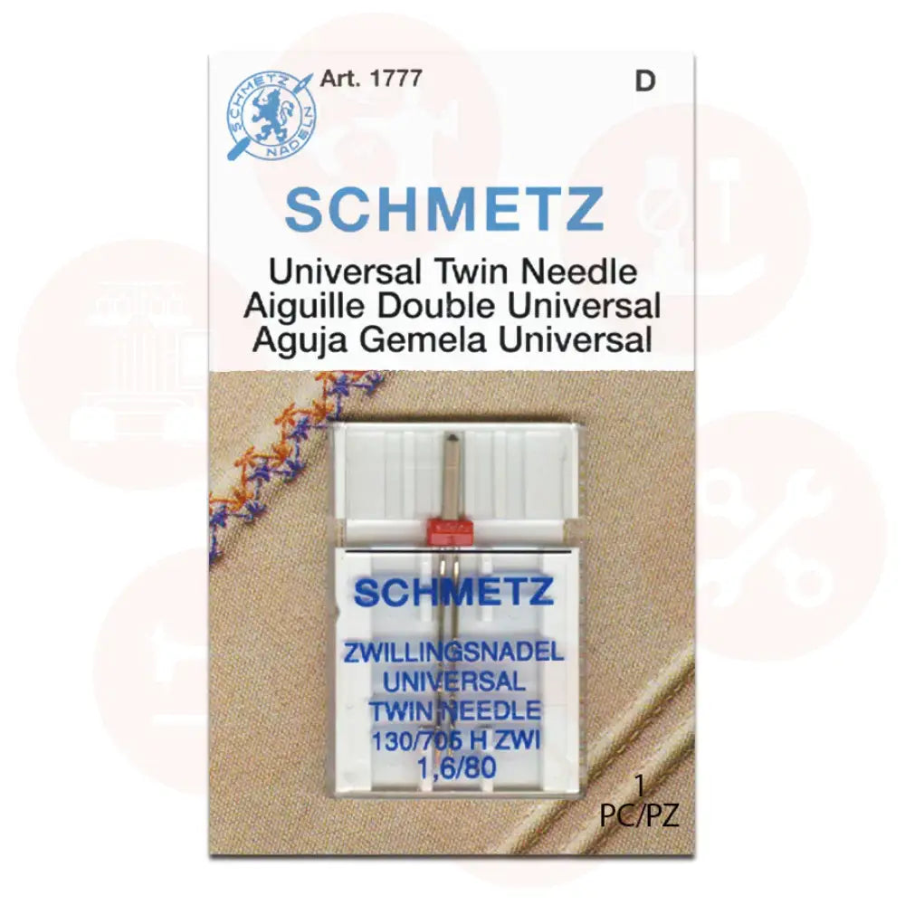 705Zwib1Cx1.6/80 Schmetz Twin 1.6Mm Size 80 Pack Of 1 Carded Domestic Parts