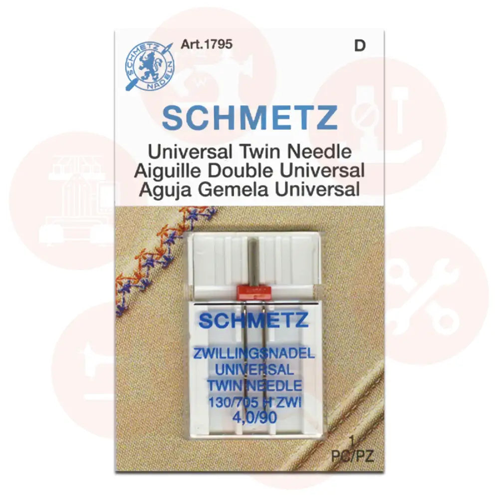 705Zwib1Cx4.0/90 Schmetz Twin 4Mm Size 90 Pack Of 1 Carded Domestic Parts