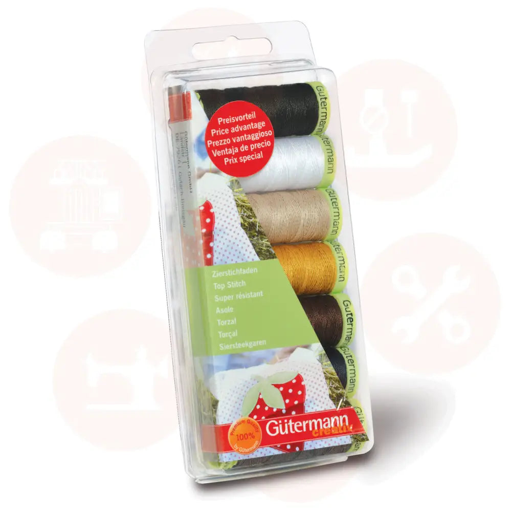 731153\1 Gutermann Thread Set: Top Stitch: 7 x 30m: Assorted DOMESTIC THREAD