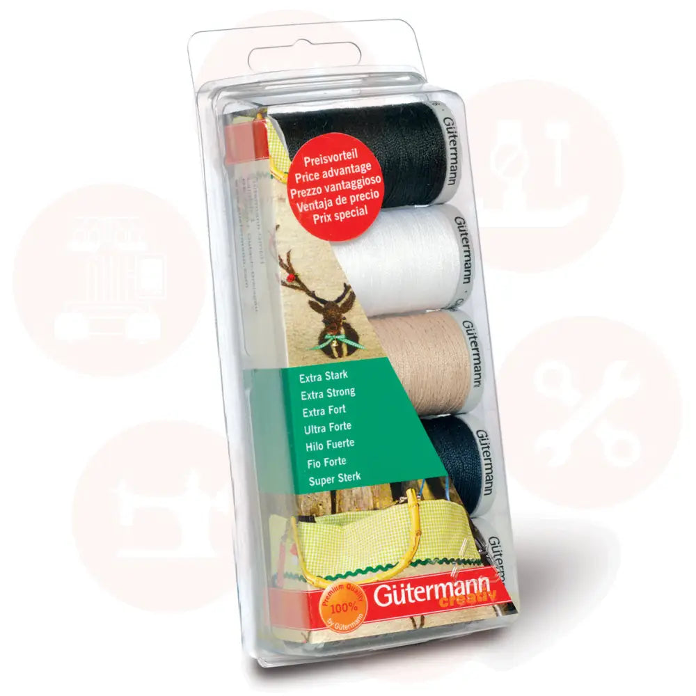731307\1 Gutermann Thread Set: Extra Strong: 5 x 100m: Assorted DOMESTIC THREAD