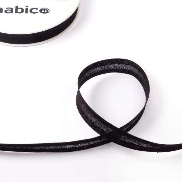 BIE091B21 BLACK 25MM COTTON BIAS SOLD BY THE METER