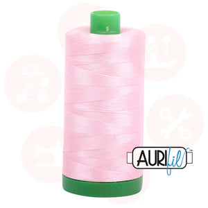 Aurifil 40Wt Cotton Mako Thread - Baby Pink Mk40Sp-2423 Domestic