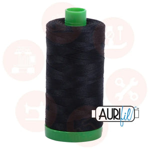 Aurifil 40Wt Cotton Mako Thread -Black Mk40Sp-2692 Domestic