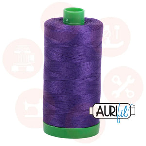 Aurifil 40Wt Cotton Mako Thread - Dark Violet Mk40Sp-2582 Domestic