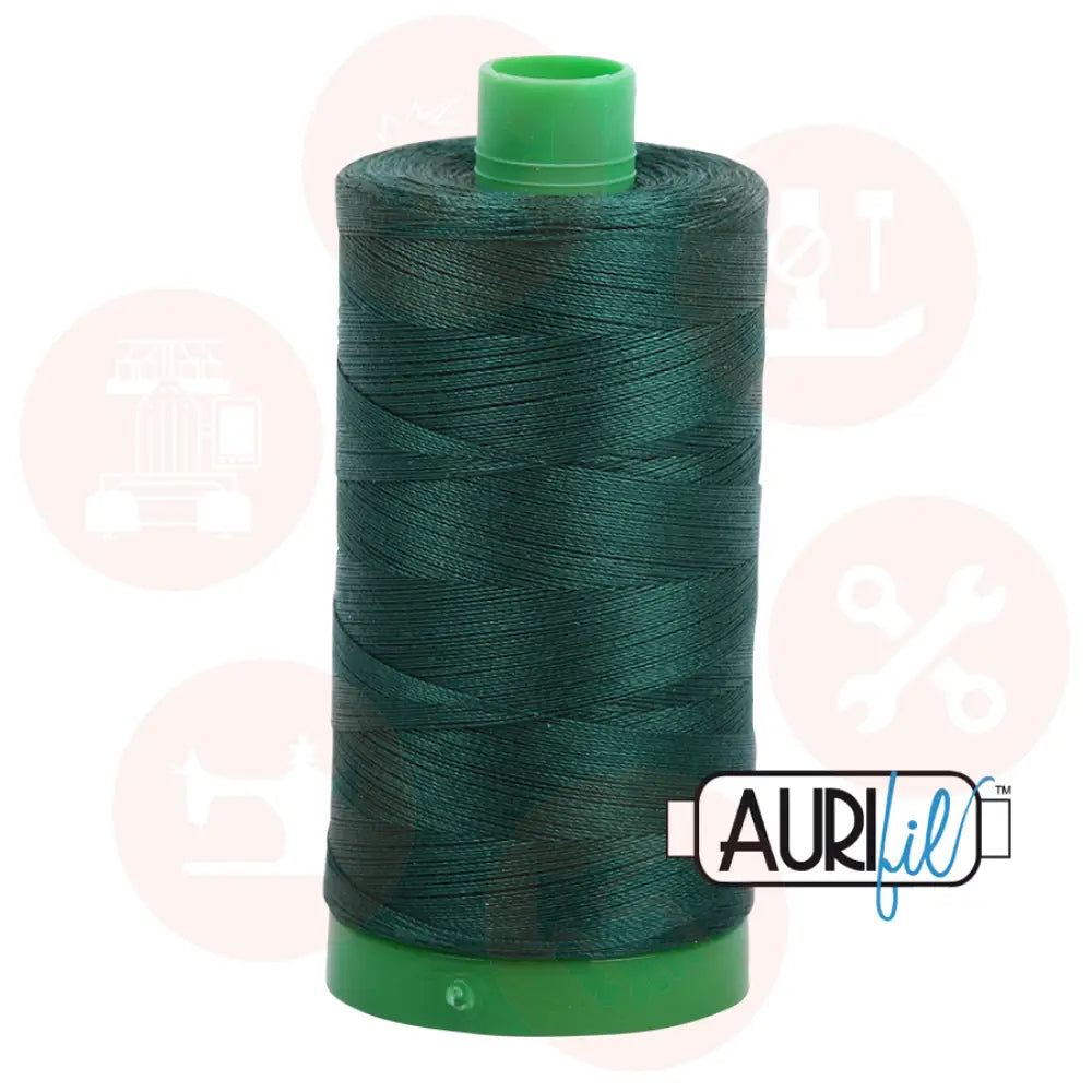 Aurifil 40Wt Cotton Mako Thread - Forest Green Mk40Sp-4026 Domestic