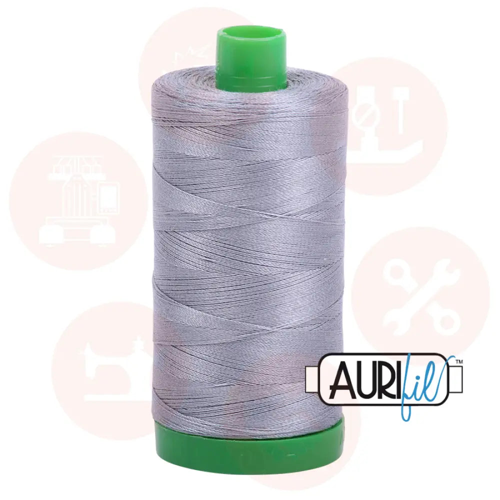 Aurifil 40Wt Cotton Mako Thread -Grey Mk40Sp-2605 Domestic