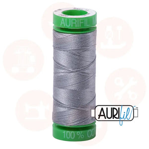 Aurifil 40WT Cotton Mako Thread -LIGHT BLUE GREY MK40SP-2605 Domestic