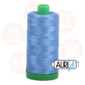 Aurifil 40Wt Cotton Mako Thread -Light Wedgewood Mk40Sp-2725 Domestic