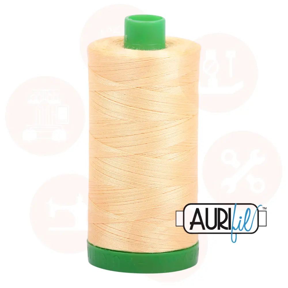 Aurifil 40Wt Cotton Mako Thread - Pale Yellow Mk40Sc6-2130 Domestic