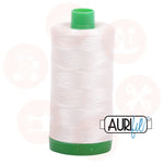 Aurifil 40Wt Cotton Mako Thread -Silver White Mk40Sp-2309 Domestic