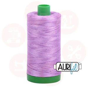 Aurifil 40Wt Cotton Mako Thread -Varigated French Lilac Mk40Sp-3840 Domestic