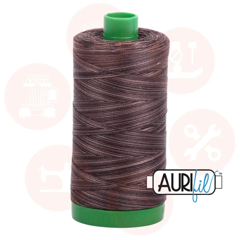 Aurifil 40Wt Cotton Mako Thread -Varigated Mocha Mousse Mk40Sp-4671 Domestic