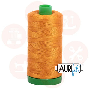 Aurifil 40Wt Cotton Mako Thread - Yellow Orange Mk40P-2145 Domestic