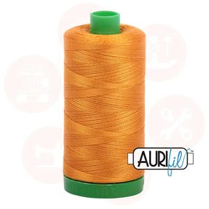 Aurifil 40Wt Cotton Mako Thread - Yellow Orange Mk40P-2145 Domestic