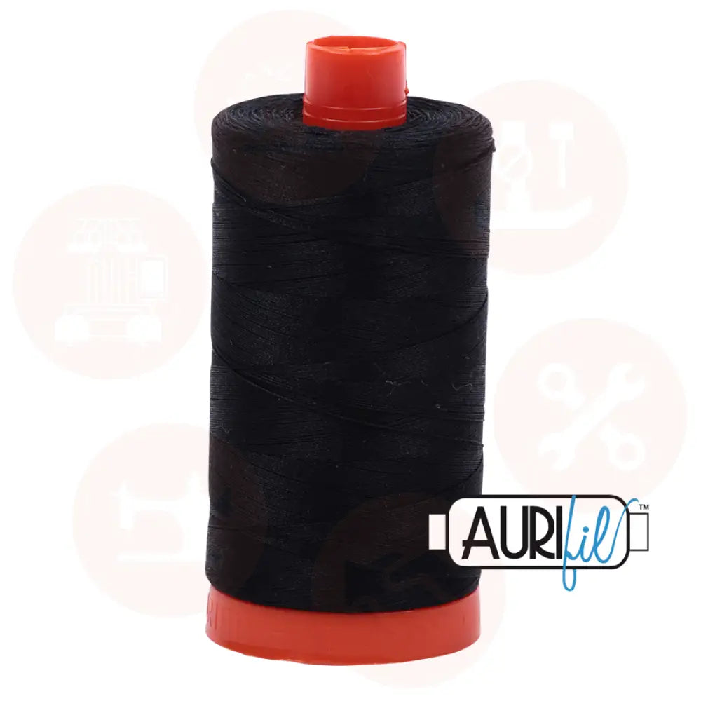 Aurifil 50Wt Cotton Mako Thread -Black Mk50Sp-2692 Domestic